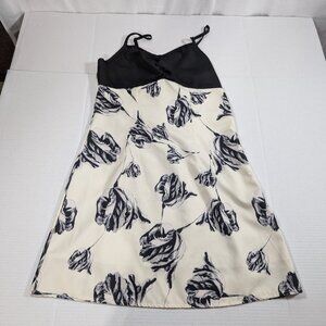 Baby Doll Dress black and white/cream floral Womens Small Y2K Whimsy Goth, Fairy